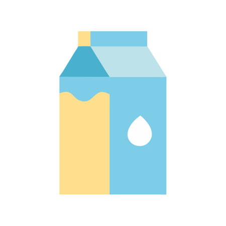Flat illustration of milk carton against a black backgroundのイラスト素材