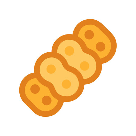 Braided Challah Bread Icon, Jewish Holiday Food Symbolのイラスト素材
