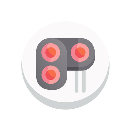 Traffic signal vector icon with colorful backgroundのイラスト素材