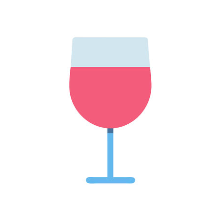 Modern Vector Rose Wine Glass Illustration on Blackのイラスト素材