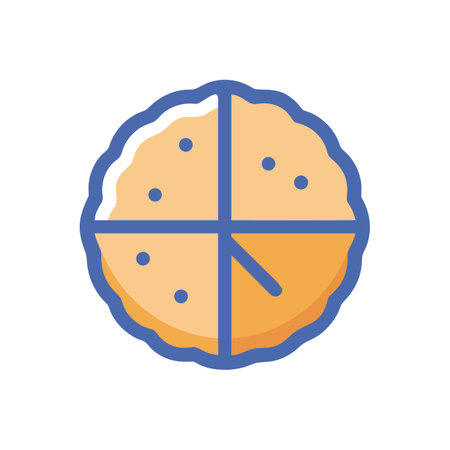 Cookie, Biscuits, Snack, Pastry Icon Illustration on black backgroundのイラスト素材
