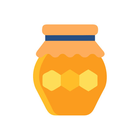 Honey jar icon with honeycombs symbol illustrationのイラスト素材