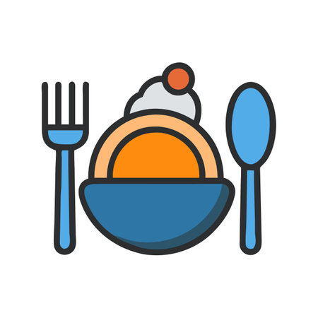 Pancake stack with toppings in a bowl illustrationのイラスト素材