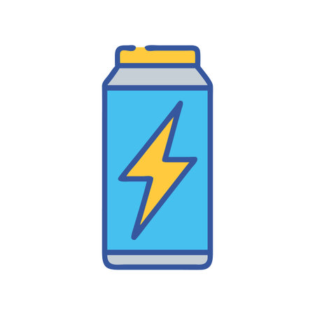 Blue energy drink can with lightning bolt graphicのイラスト素材