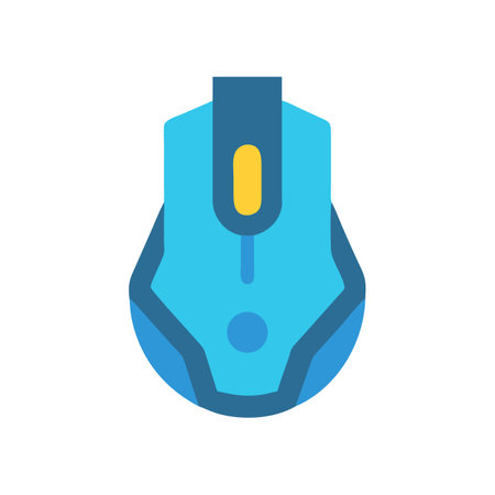 Modern blue computer mouse icon on a black backgroundのイラスト素材