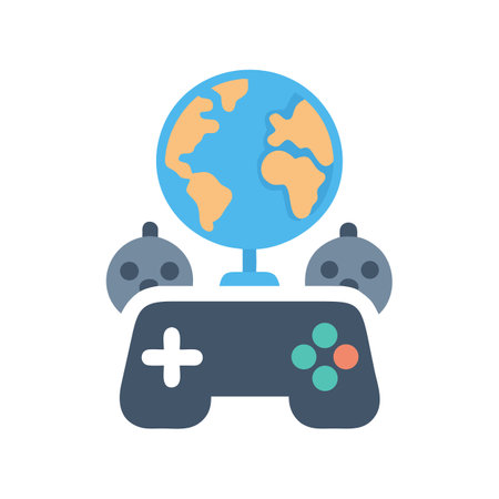 Global gaming concept with a controller and world globeのイラスト素材