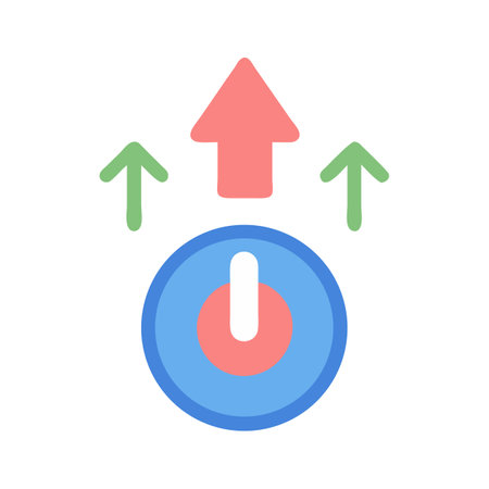 Power Button with Arrows Pointing Upward Icon Designのイラスト素材