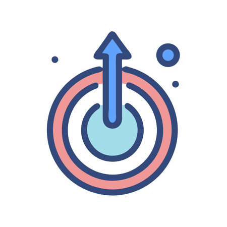 Arrow Icon: Target with Ascending Arrow, Growth Conceptのイラスト素材