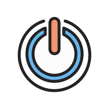 Modern Power Button Icon Design on Black Background