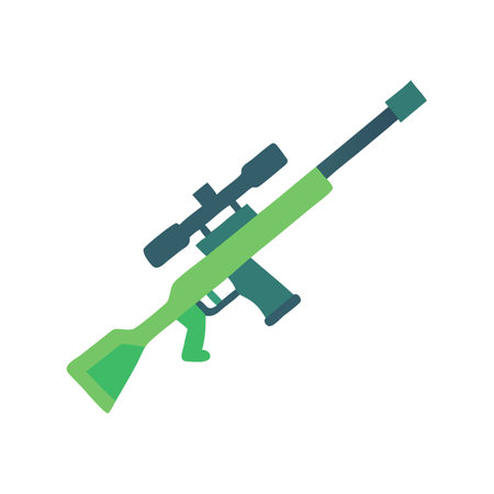 Cartoon Sniper Rifle Isolated on Black Background Illustrationのイラスト素材