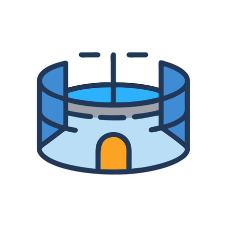 Stadium Icon Illustration, Sports Arena, Event Venue, Footballのイラスト素材