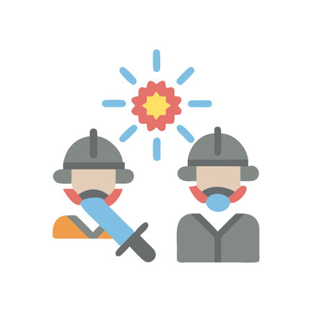 Two Soldiers in Combat with a Large Explosionのイラスト素材