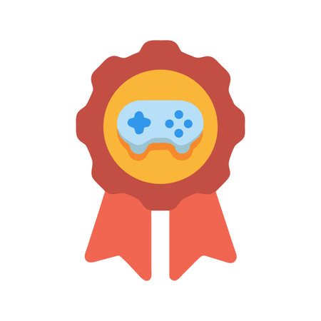 Gaming Achievement Badge, Winning Game, Competition Reward Concept