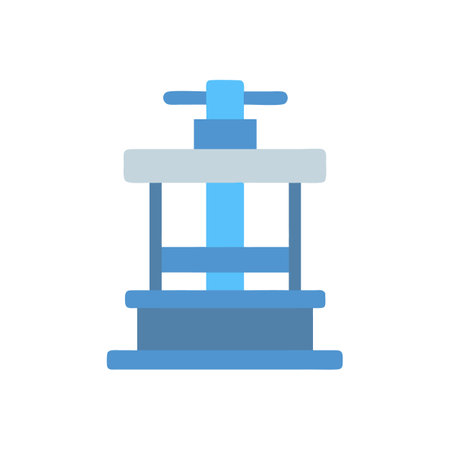 Blue Vintage Press Icon on Black Background Illustrationのイラスト素材