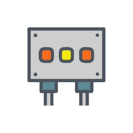 Electronic Panel with Three Indicator Lights Illustrationのイラスト素材