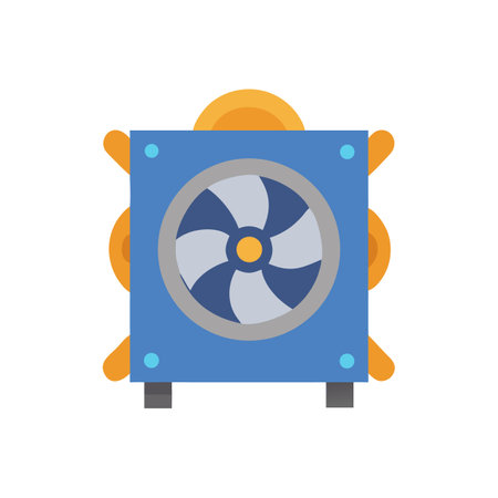 Modern Illustration of Air Conditioner Unit on Black Backgroundのイラスト素材