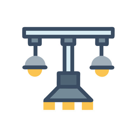 Chandelier Icon with Modern Design on Black Backgroundのイラスト素材