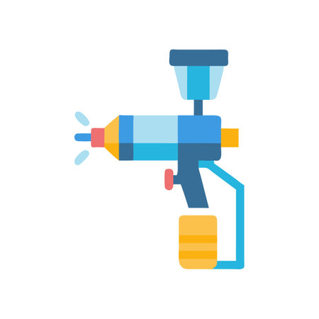 Flat Design Style Water Gun on Black Backgroundのイラスト素材