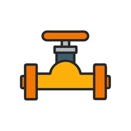 Cartoon Valve Icon Isolated on Black Backgroundのイラスト素材