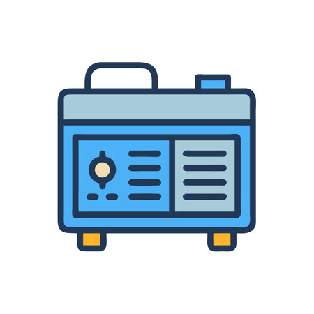 Portable Generator Icon Illustration for Power Outage and Backupのイラスト素材