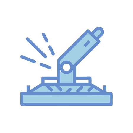 Industrial Robot Arm Icon for Manufacturing and Automationのイラスト素材