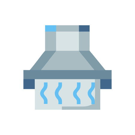 Kitchen Range Hood Icon with Blue Filter Illustrationのイラスト素材