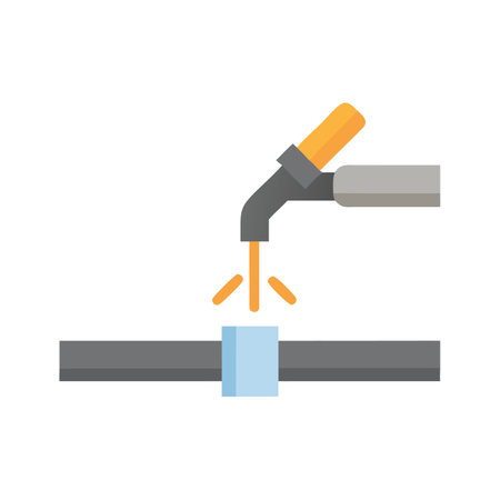 Welding Icon with a Welding Torch and Jointのイラスト素材