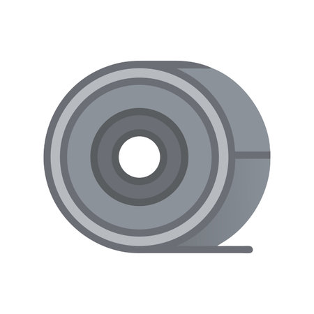 Grey duct tape roll on black background, isolatedのイラスト素材