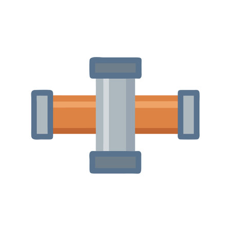Cartoon plumbing pipe fitting or pipeline with connectionのイラスト素材