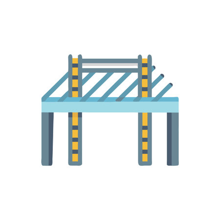 Minimalist Bridge Illustration with Black Background, Simple Styleのイラスト素材