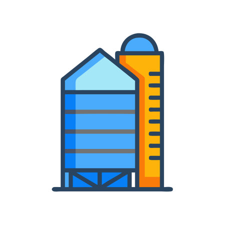 Icon of Grain Silo for Agriculture and Farmingのイラスト素材