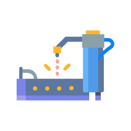 Automated liquid dispensing system vector icon in colorのイラスト素材