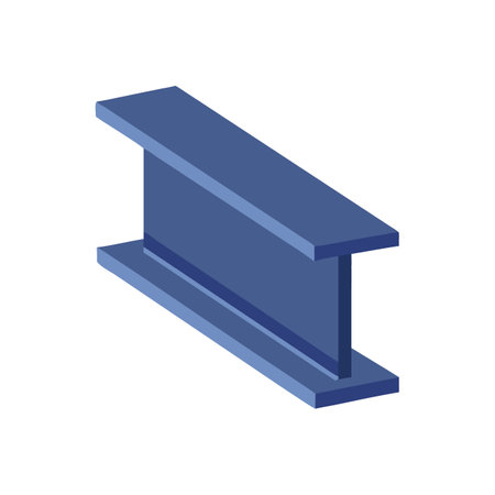 Blue Steel I-Beam Isolated on Black Backgroundのイラスト素材