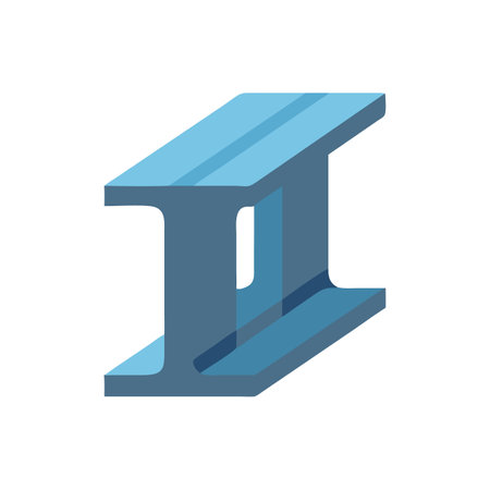 Isolated Steel I-Beam on Black Background Illustrationのイラスト素材