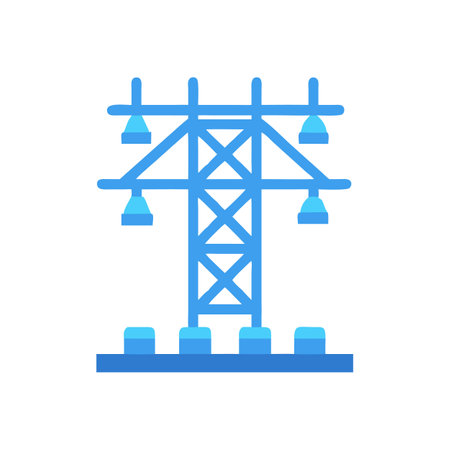 Cartoon illustration of an electric power transmission towerのイラスト素材