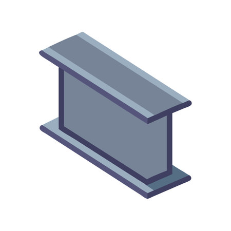 Isometric Steel I-Beam Illustration on a Black Backgroundのイラスト素材