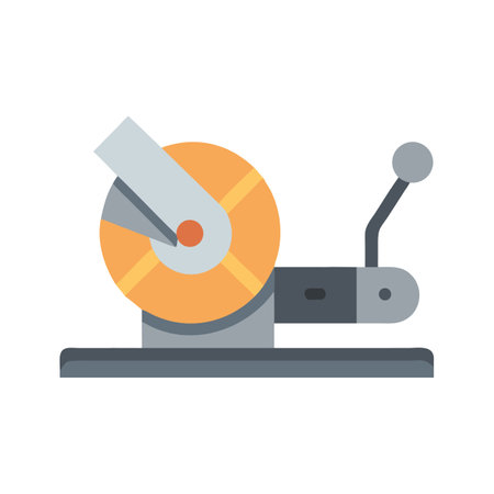Metal chop saw icon, cutting metal with precisionのイラスト素材