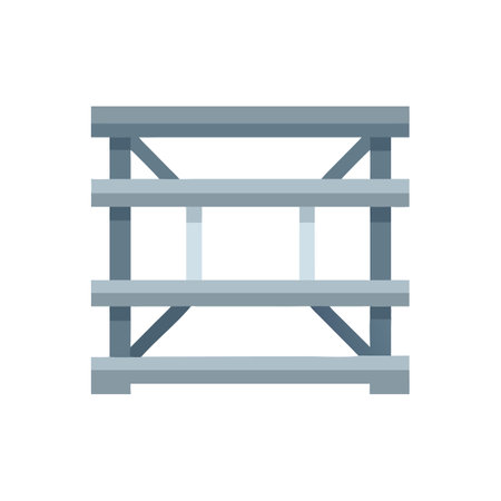 Isolated minimalist style illustration of construction scaffolding in grayのイラスト素材
