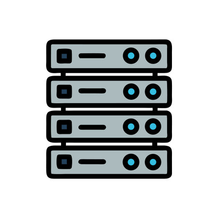 Server Rack Illustration: Data Storage, Hosting, Network Concept