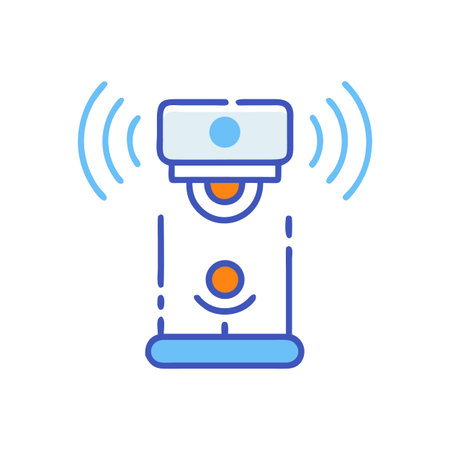 Smart Home Device Communicating, Technology Innovation, Icon Illustrationのイラスト素材