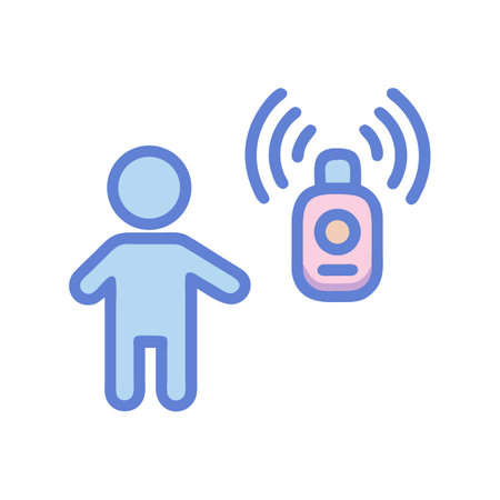 Contact Tracing App Icon With Person and Deviceのイラスト素材