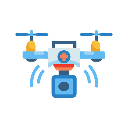 Medical Drone Delivering First Aid Kit, Future Technology