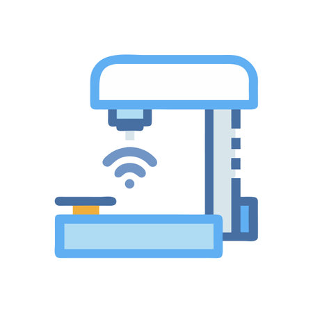 Smart Factory: Automated Machine Tool with Wireless Connectivityのイラスト素材