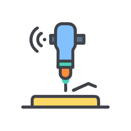 Automated Welding Machine Icon, Modern Manufacturing Technology Conceptのイラスト素材