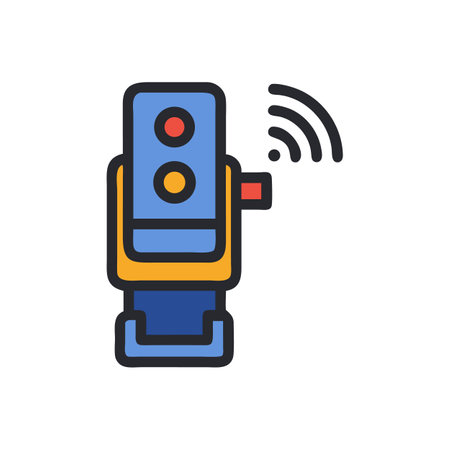 Remote control icon with wireless signal on black backgroundのイラスト素材