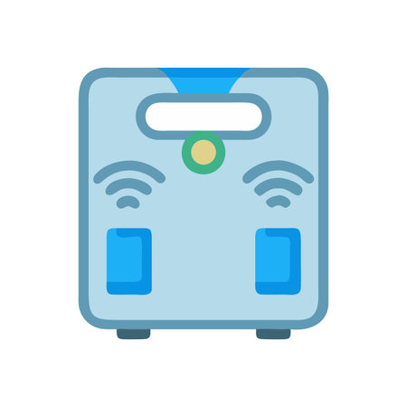 Smart Bathroom Scale Icon with WiFi Connectivity Indicator