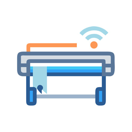 Wireless printer icon representing modern printing technologyのイラスト素材