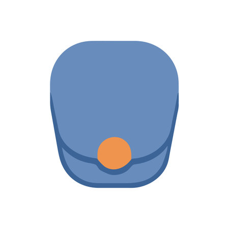 Cute cartoon coin purse illustration on black backgroundのイラスト素材