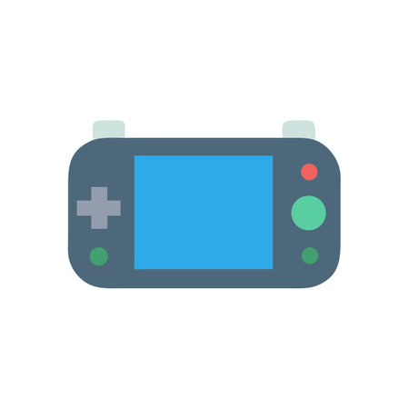 Handheld Game Console Vector Image with Blue Screenのイラスト素材