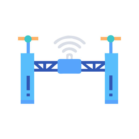 Smart Gate or barrier with wireless communication icon